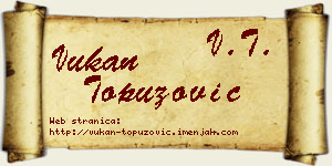 Vukan Topuzović vizit kartica